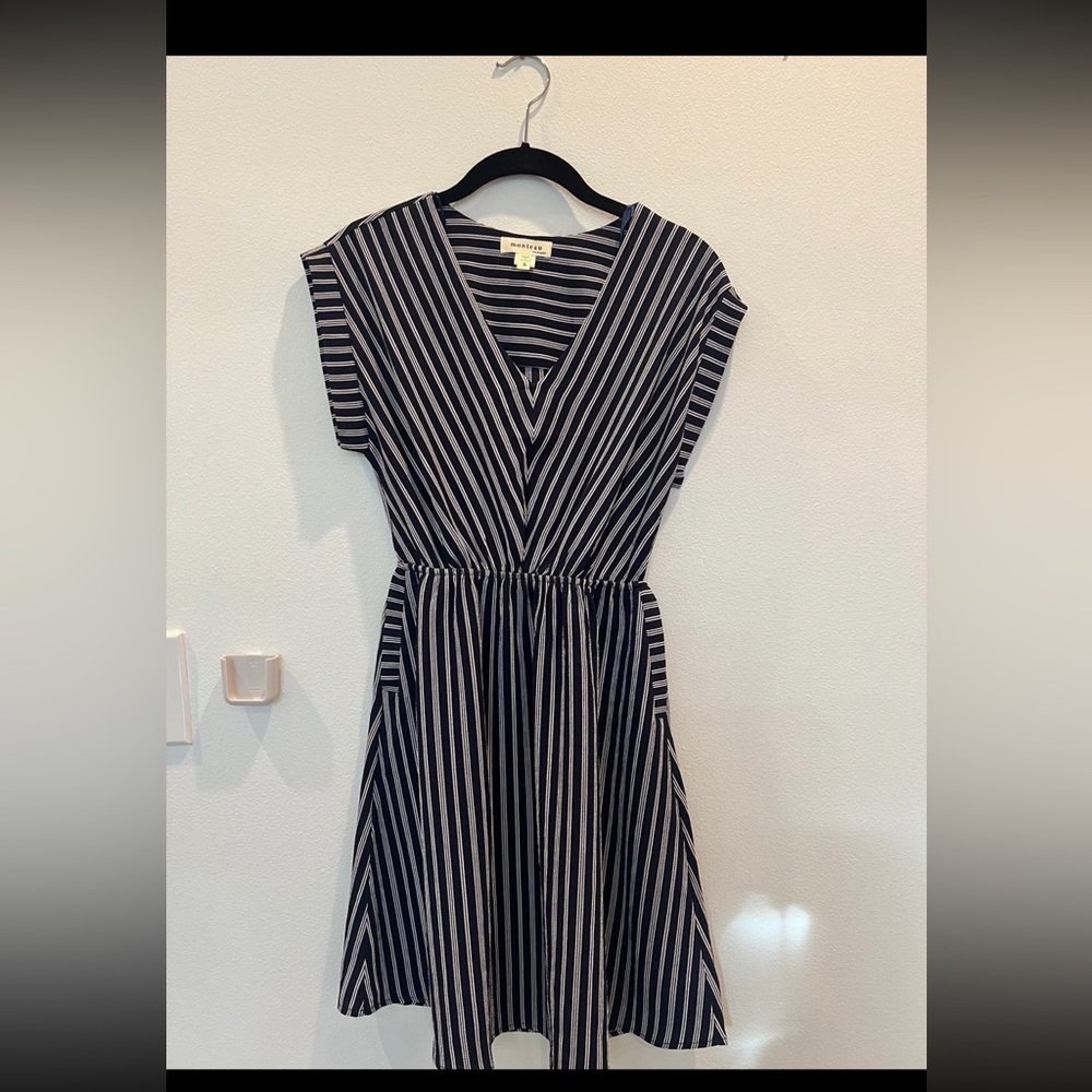 Striped V-neck dress